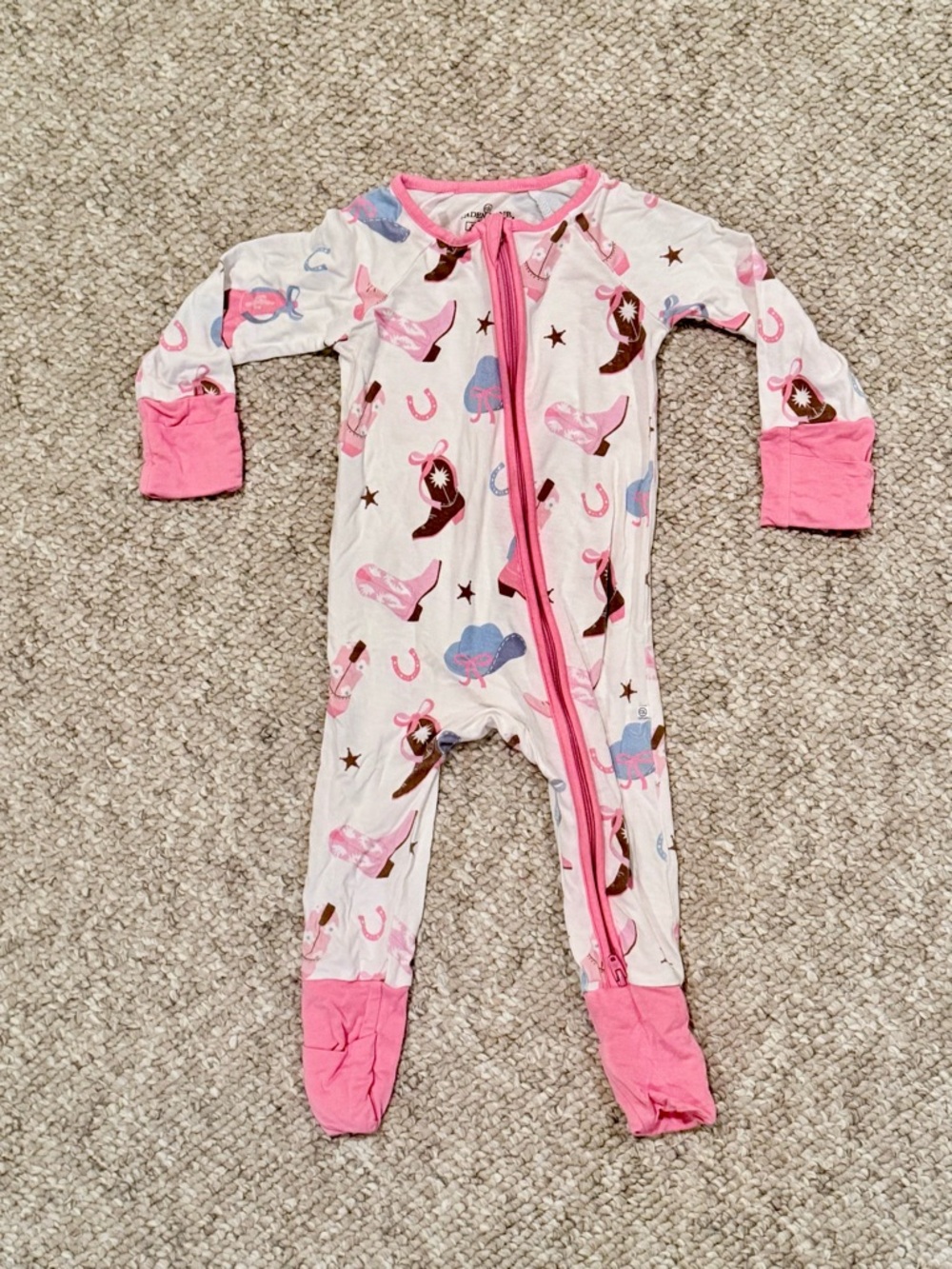 Caden lane bamboo convertible zip up pajama Western Cowgirl Print